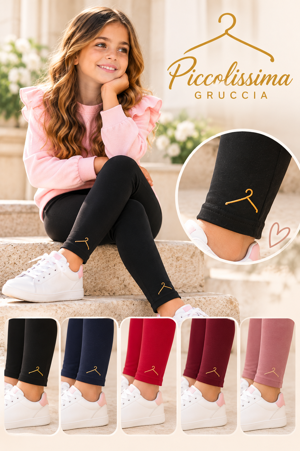 Leggings Felpati Bimba in Cotone 4-14 Anni | Piccolissima Gruccia